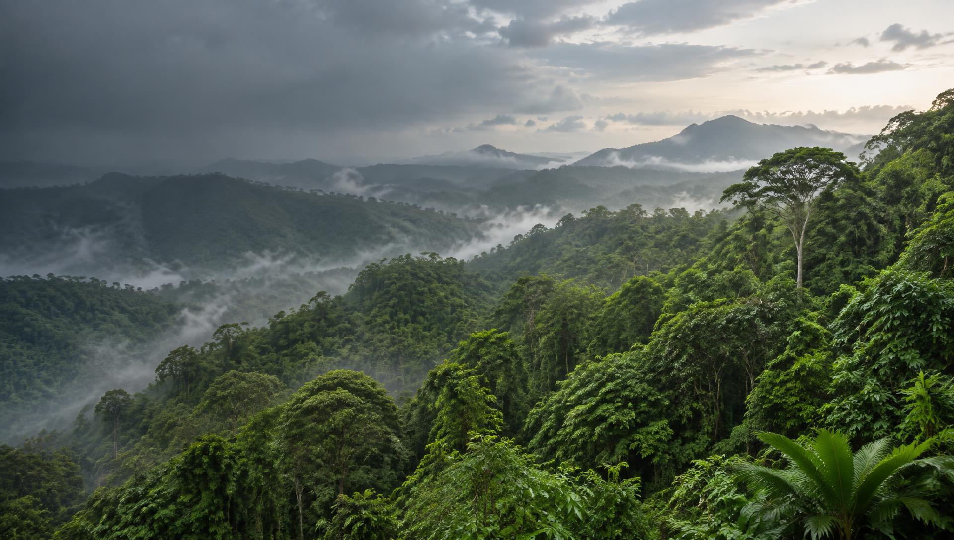 Rainforest canopy after rainfall